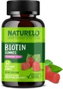 NATLO Biotin Gummies - Sağlıklı Saç, Cilt ve Çiçeği Destek - Yüksek Potency 2500 mcg - Non GMO, Gluten Free - 60 Gummies