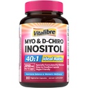 Inositol Supplement, Myo-Inositol & D-Chiro Inositol Fertness Supplements for Women, 40:1 Ideal Oran, Hormon Dengesi ve Ovarian Desteği, 80 Vegan Capsules