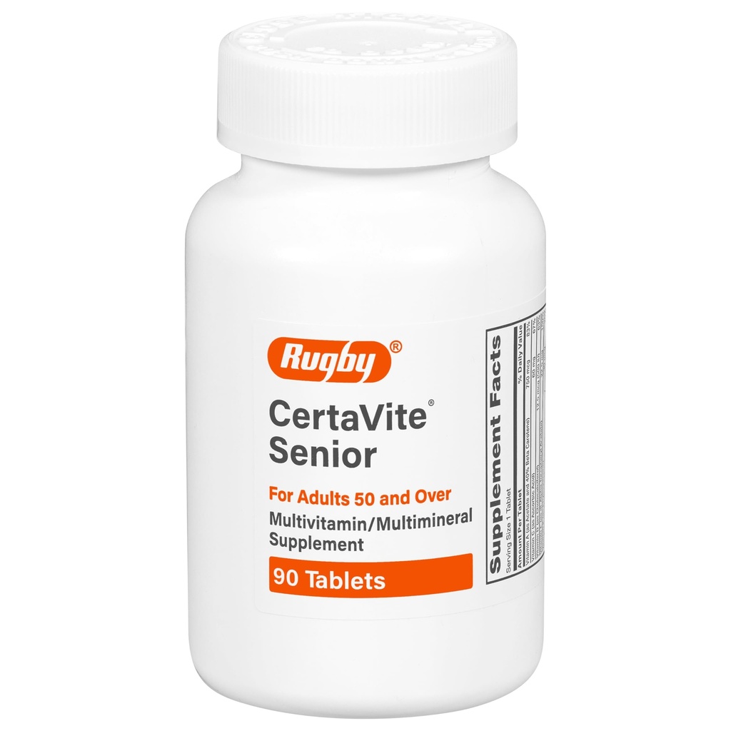 Rugby CertaVite Senior Multivitamin/Multimineral Supplement for Yetişkinler 50 and Over - 90 Tabletler (1 Pack)