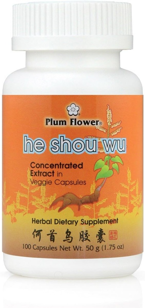 Shou Wu Capsules, Yoğun Tür - Fo-Ti Root, Polygonum Multiflorum, 100 Veggie Caps