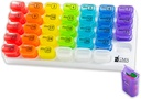 Aylık Pill Organizer - 31 Günlük Pop Out Pill Pods for Supplements, Vitamins & İlaçlar - Günlük Kullanım ve Seyahat için İdeal - Rainbow