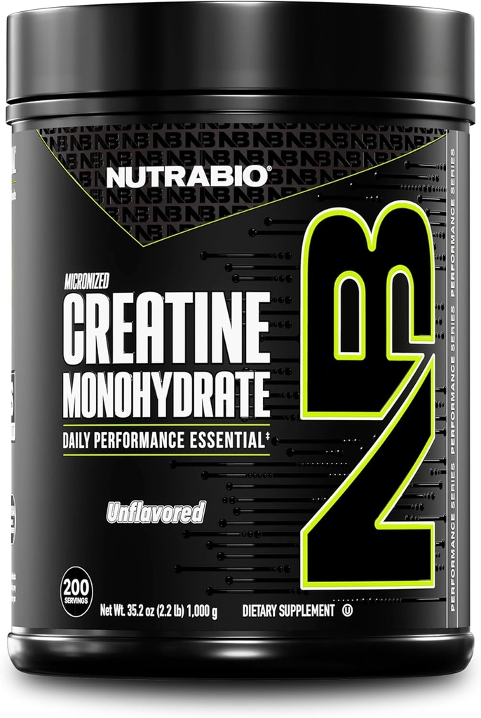 NutraBio Pure Micronized Creatine Monohydrate Powder Supplement, Unlavoured, (1000 g) - Υποστηρίζει Μαζική μυϊκή ενέργεια, ανάκτηση και δύναμη - HPLC Tested Creatine Powder Supplement για άνδρες και γυναίκες