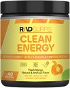Temiz Enerji - BCAA'lar ile Erkekler ve Kadınlar için Çalışma Tozu, Enerji İçecek Toz, Enerji ve Odak için Asit Enerji Tozu - 40 Hizmetler (12.7 oz, Peach Mango)