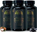 Aktif Coconut Charcoal Capsules- Supports Health - Vegan, Organik, Non-GMO, Nomixs - X-Large Şişe 210 - 3 Paket