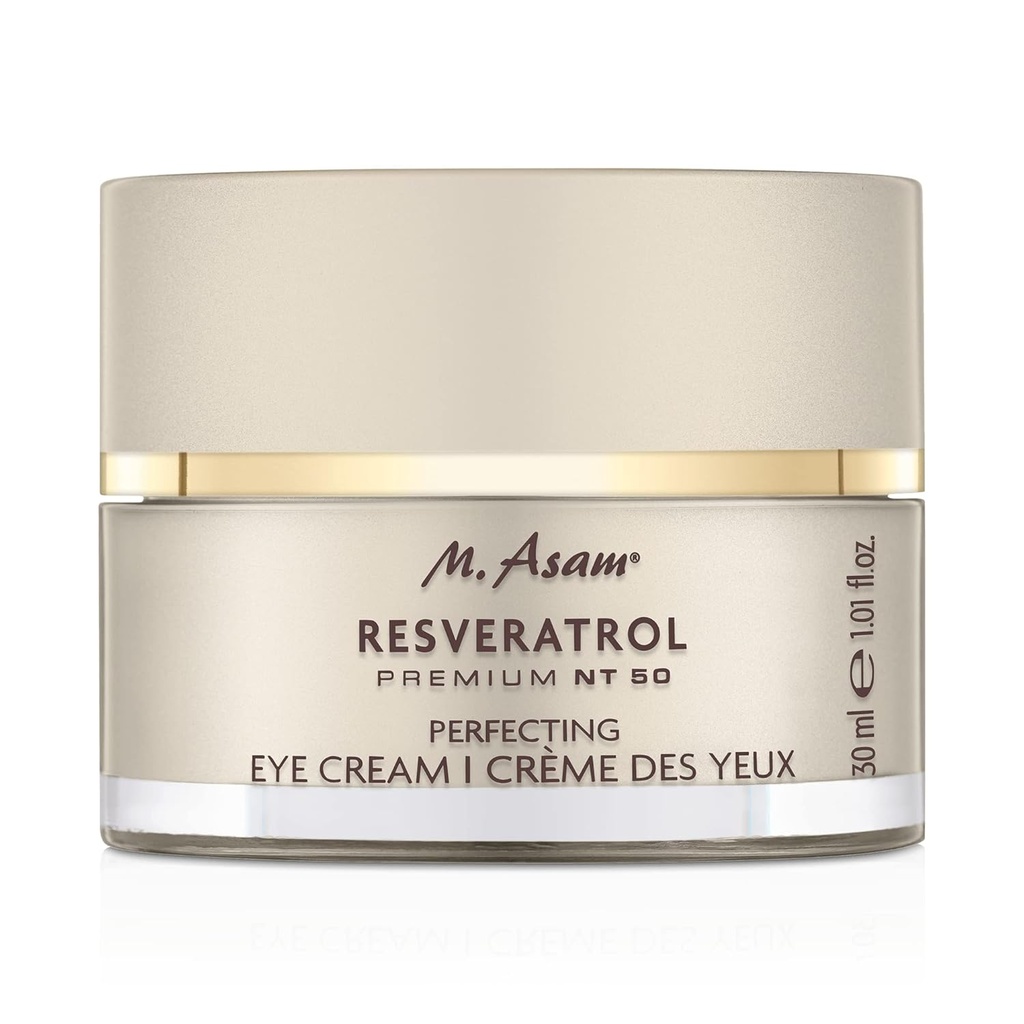 M. Asam Resveratrol Premium NT50 Perfecting Eye Cream – Resveratrol ve hipnozlu asit ile resveratrol ve hipnozlu asit ile birlikte krem göz atın, vegan formülü, 1.01 Fl Oz Oz