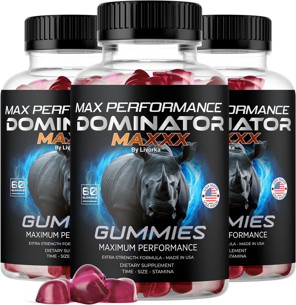 (3 Pack) Erkekler için Dominator Maxxx Gummies - Dominator Maxx Natural Daily Nutrition Support Premium Advanced Formula Multivitamin Pills for General Health & Wellness, 180 Gummies for 3 Ay