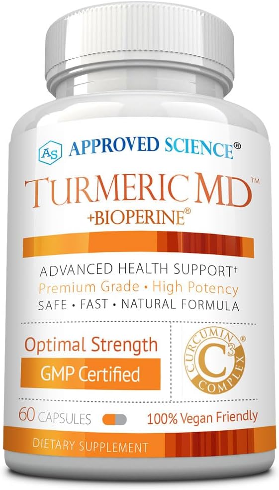 Onaylanmış Bilim Turmeric MD - BioPerine &% 95 Standardized Turmeric Curcuminoids - 60 Capsules (1 Ay Supply)