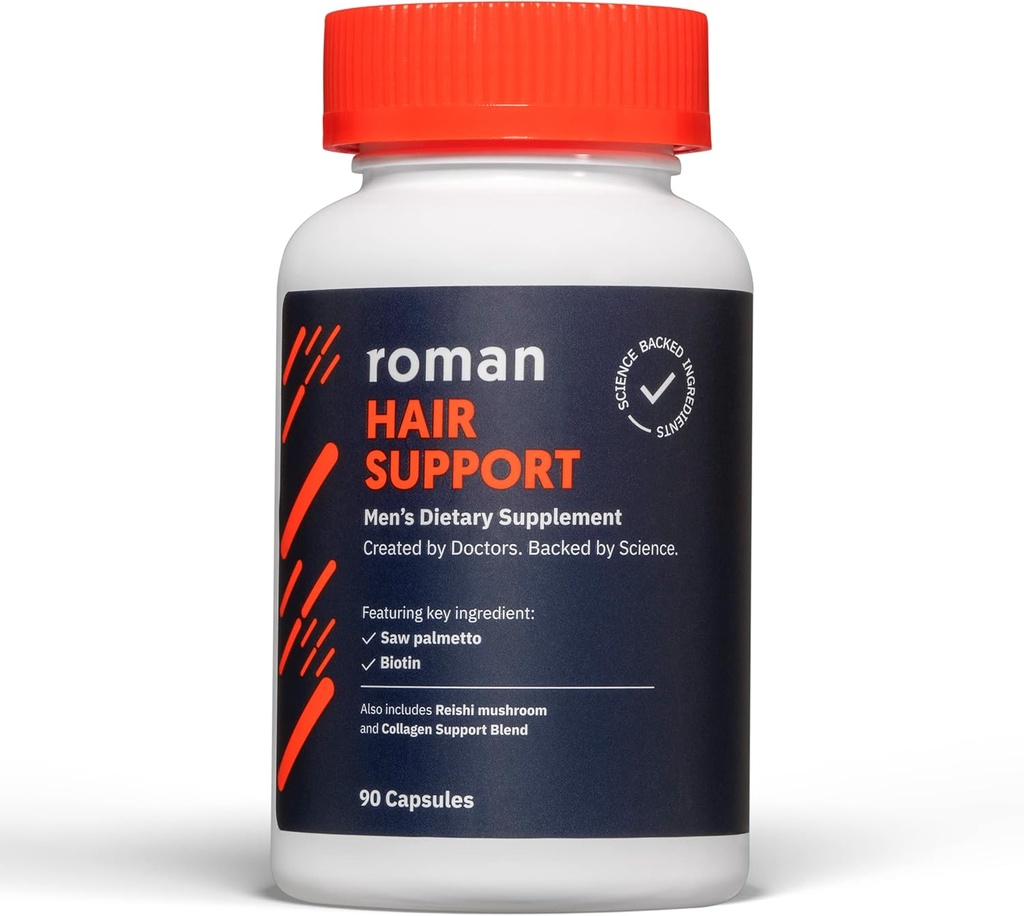Ro Hair Support Supplement for Men | with Saw Palmetto, çinko, and Biotin to help Support and Nourish Hair | 30-Day Supply (90 Capsules)