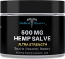 Ιατρικά θαύματα Hemp 500 Mg Ultra Strength Healing Salve Ιδανικό για HIPS, αρθρώσεις, λαιμό, πλάτη, αγκώνες, δάχτυλα, χέρια, και γόνατα Made in USA