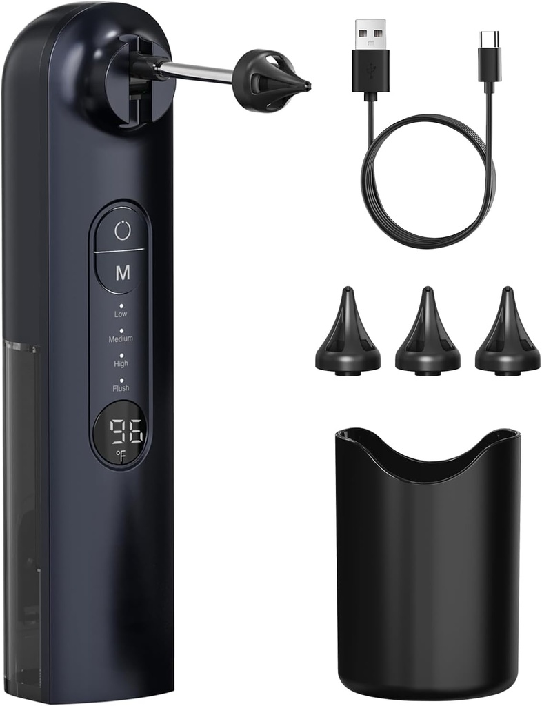 Ear Wax Removal, Ear Clean, Safe Ear Wax Removal Kit, 4 Modes-Ear Irrigation Flushing System, Ear Temizlik Kit - IPX7 Su (Mavi)