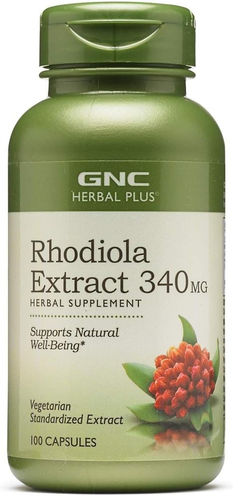 GNC Herbal Plus Rhodiola Extract 340mg, 100 κάψουλες, υποστηρίζει φυσική ευεξία