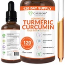 Sıvı Turmeric Curcumin with Bioperine for improved Abpole - Turmeric Curcumin Supplement for Joint Support - Turmeric Extract with Black Pepper - 2 Moon Supply - 4oz
