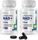900 mg Liposomal NAD+ Trans Resveratrol 300 mg ile birlikte, NMN, Üstün Aborpsiyon, True NAD Plus DNA Onarımı ve NAD+, Aging Defense, Energy, 120 Softgels, 2 Pack