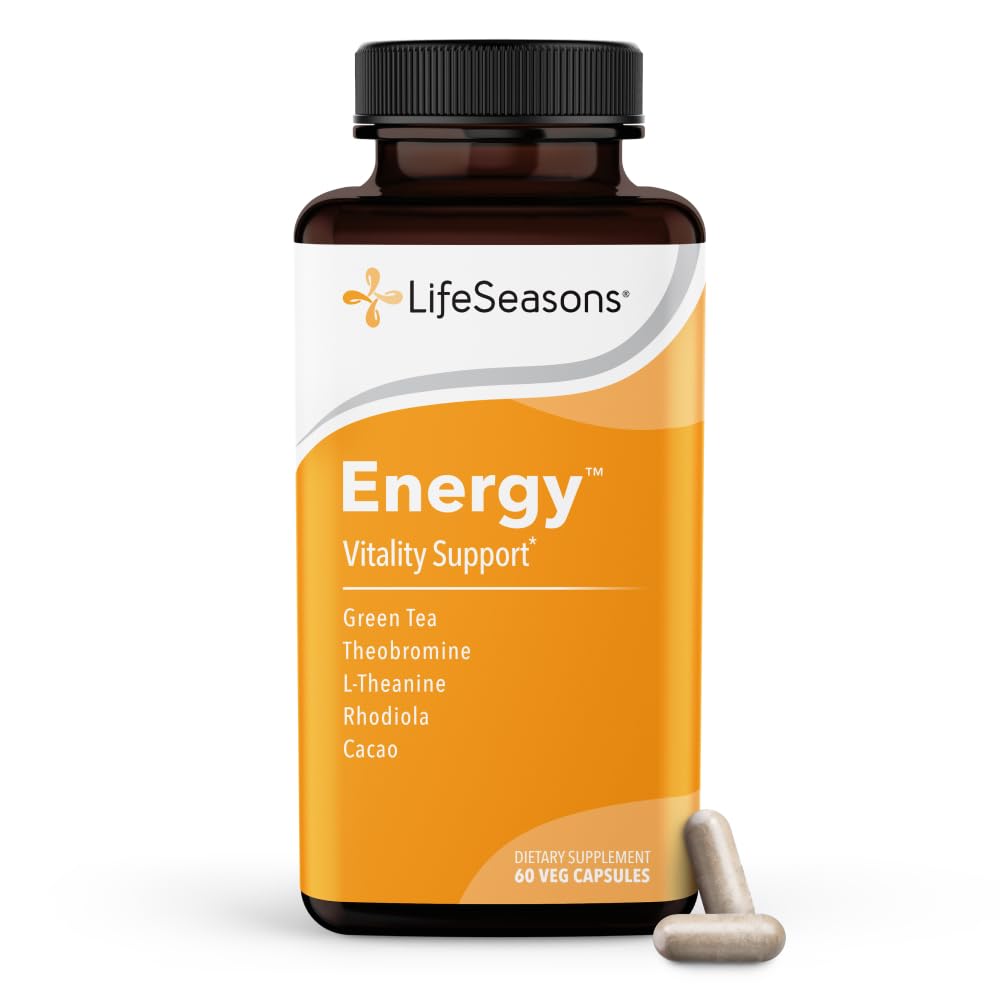 LifeSeasons Energy - Vitality Support - Energy Booster for Physical and Cognitive Strength - No Jitters - Increases Stamina - Contains Green Tea and L-Theanine - 60 Count (Pack of 1)