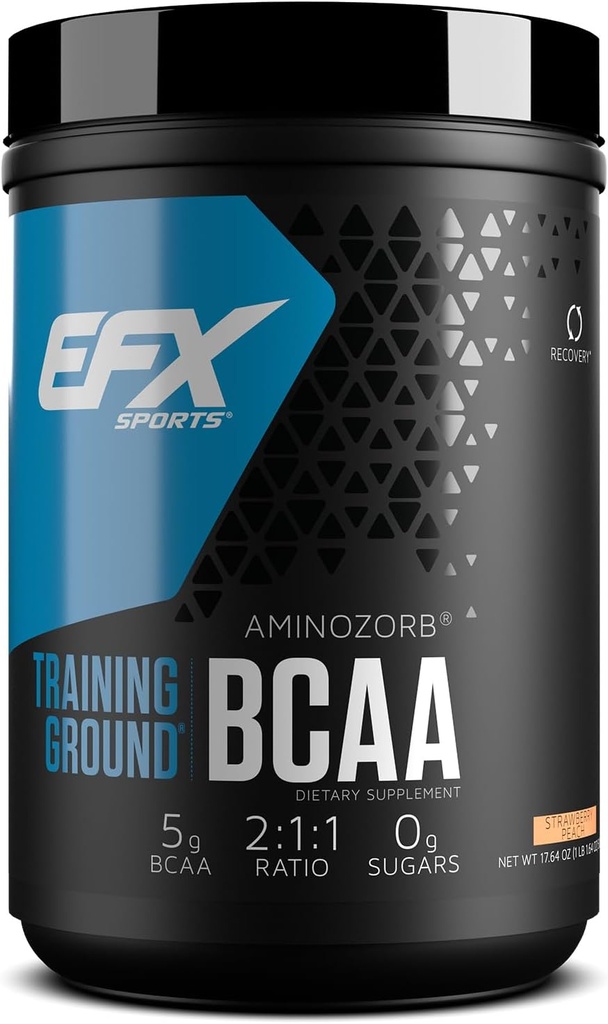 EFX Sports Education Ground BCAA | Full Stable, Highly ► Nitro Acids Supplement | Pre, Intra, or Post Workout | Sugar Free | 500 Grams (Strawberry Peach)