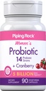 Piping Rock Probiyotik with Cranberry for Women | 90 Capsules | 14 Probiyotik Strains | Vegetarian, Non-GMO, Gluten Free Supplement Supplement Supplement