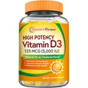Doktor'un Vitamini D3 5000IU, Kemikler, Dişler ve Immune Function, Non-GMO, No Gelatin, Gluten veya Soy, 120 Vegetarian Softgels