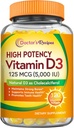 Doktor'un Vitamini D3 5000IU, Kemikler, Dişler ve Immune Function, Non-GMO, No Gelatin, Gluten veya Soy, 120 Vegetarian Softgels