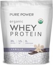 Dr. Mercola Pure Power Organic Whey proteini - 20 g protein - Kas Büyüme ve Enerji Destek - Grass-Fed Whey Yoğun - 15 Hizmet (20.60 oz) - Vanilla