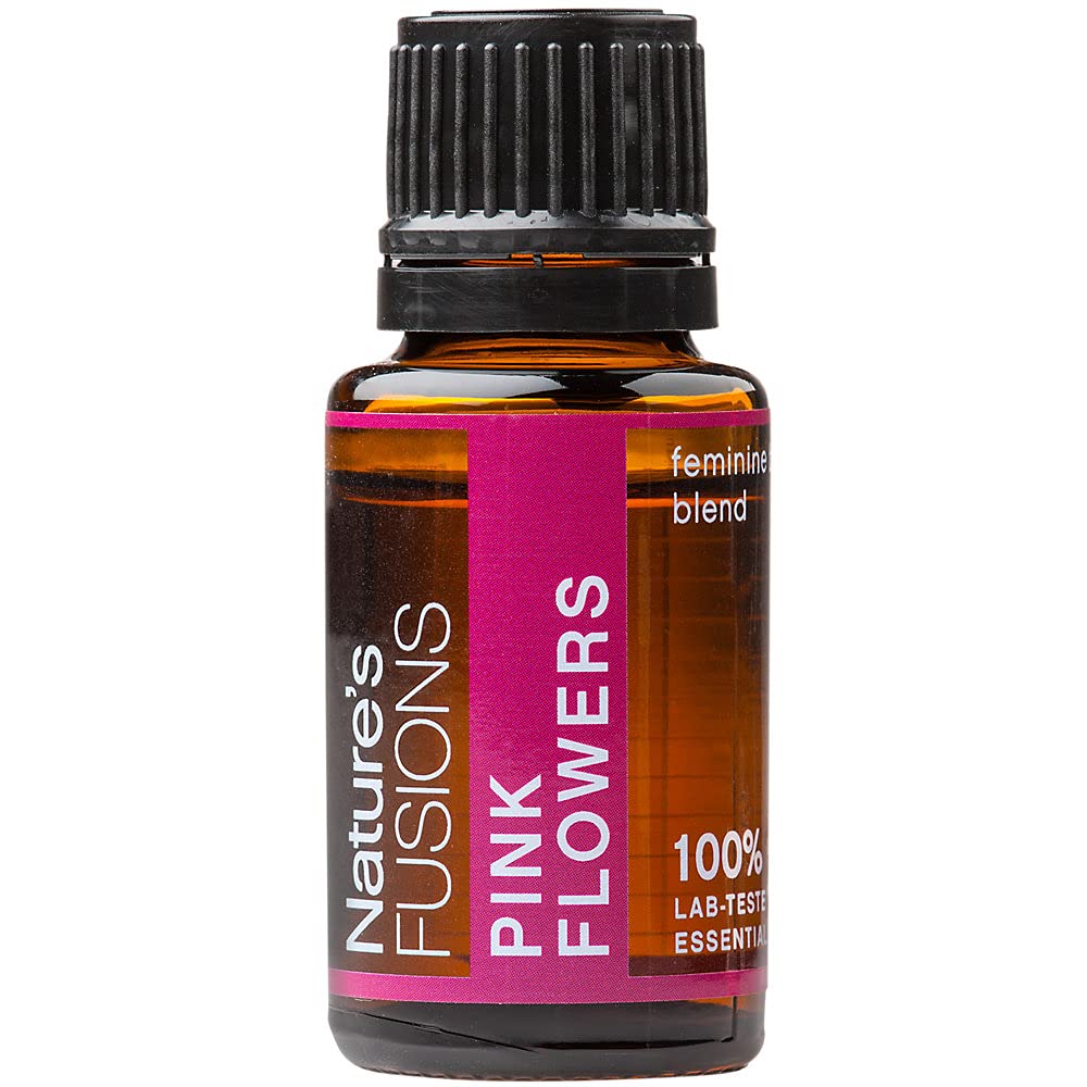 Nature's Fusions Pink Flowers, 100 Pure and Natural Essential Oil Mix for Aromaterapi and Topical Use, .5 Fl Oz (Pack of 1) (15 mL)
