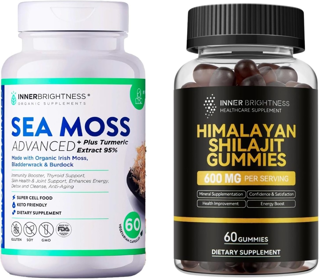 Organik İrlandalı Deniz Moss Capsules + Shilajit Gummies - Immunity, Energy ve Digestion