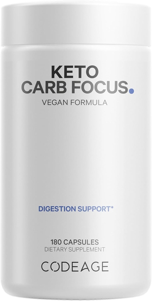 Codeage Keto Carb, White Kidney Bean, Green Tea & Cinnamon Bark Supplement, Triple Action Keto Cheat Vegan Pills, Ketogenic, Low Carb Diet Sugar, 3 Months Supply, Non-GMO, Gluten-Free, 180 Capsules