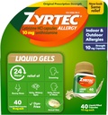 Zyrtec 24 Saat Antihistamin Capsules ile Cetirizine HCl Antivirüs Tıpı Runny Nose, Sneezing, Itchy Eyes & More, 40 Count