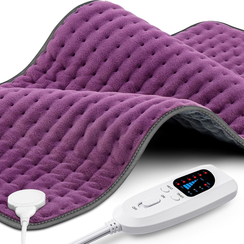 Isıtmalı Pad XXXL Back Pain Relief için, Ekstra Büyük Heated Pad for neck/Toers/Legs/Knees/Feet/Cramps, Doğum Günü Anneleri Anneler için Doğum Günü Hediyeleri, 6 Heat Ayarları, Auto-Off, 17"x33"