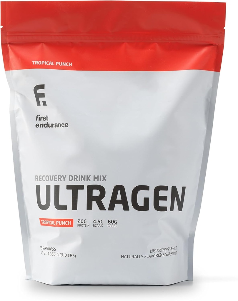 İLK ENDURANCE Ultragen Workout Recovery Drink Toz, protein Mix, Boosts Energy, Accelerates Recovery | Tropikal Punch, 15 Hizmetler