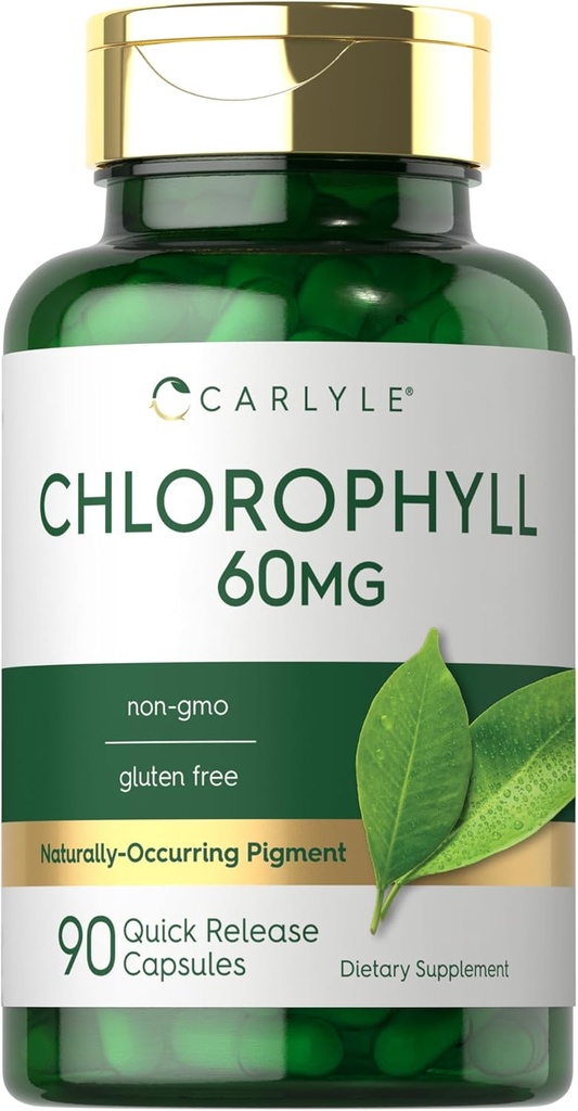 Carlyle Chlorophyll Pills | 90 Capsules | Doğal Occurring Pigment | Chlorophyll Inter Supplement | Non-GMO, Gluten Free Complex