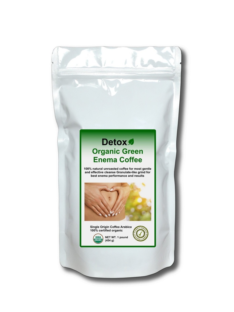 Detox Organic Green Enema Coffee (1 Pound) - Original Gers. Formula for Detox and Cleansing - GMP sertifikalı, Lab test edildi