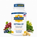 Basit Söz - Xetina 20TM Lutein ve Zeaxanthin Supplements - Eye Health for Eye Health with Vitamins E, Eyebright, çinko, Grape Seed Ekstraksiyon, Düsseldorf ve Bilberry - 60 Capsules