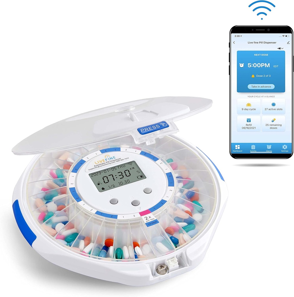 Live Fine Smart Wi-Fi Αυτόματος Διανομέας Χάπια Φροστ Lid 