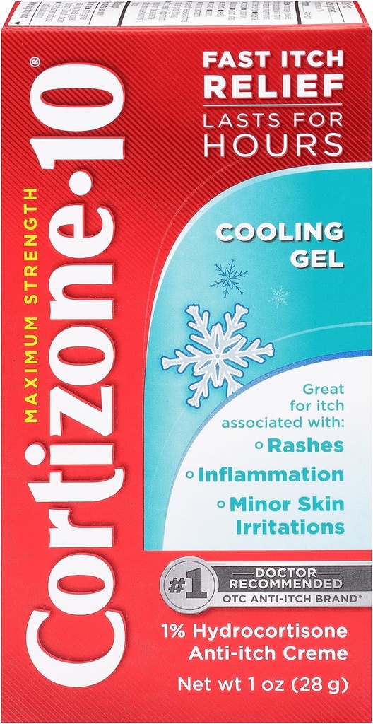 Cortizone-10, Soğutma Gel Anti-Itch Crème, 1 Ounce