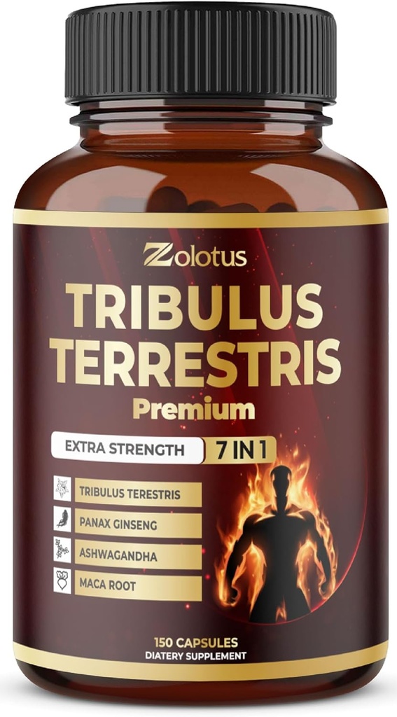Men & Women için Tribulus Terrestris Supplement, 5Month Supply with Ashwagandha, Panax Ginseng, Saw Palmetto, Maca, Shilajit, 150 Kont