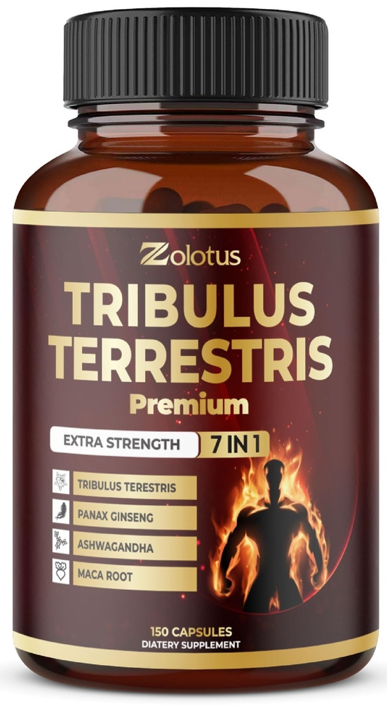 Men & Women için Tribulus Terrestris Supplement, 5Month Supply with Ashwagandha, Panax Ginseng, Saw Palmetto, Maca, Shilajit, 150 Kont