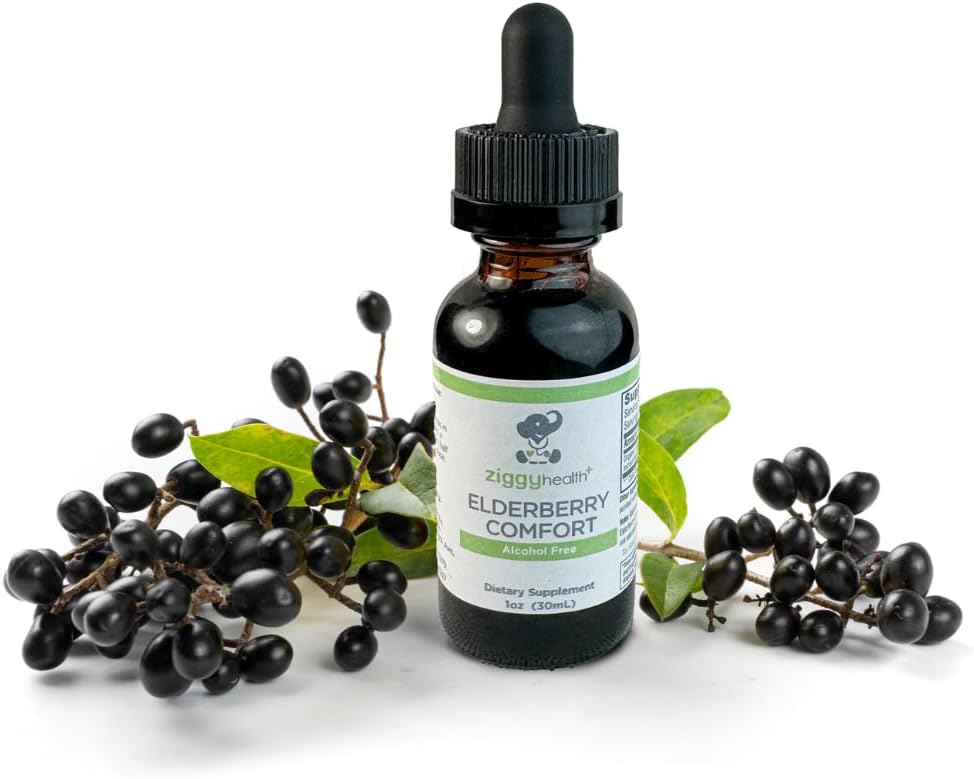 Organic Elderberry Tincture - εκχύλισμα elderberry - Υγρές σταγόνες elderberry, ανοσοποιητική υποστήριξη, αναπνευστική υποστήριξη & άμυνα, 1oz - Ziggy Υγεία