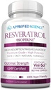 Εγκεκριμένη Resveratrol Science® - 1000 mg Trans Resveratrol - 250 mg Πολυφαινόλη - 98% Επίπεδο καθαρότητας - Περιλαμβάνει Bioperine® - 60 Vegan Φιλικές κάψουλες - 1 Φιάλη
