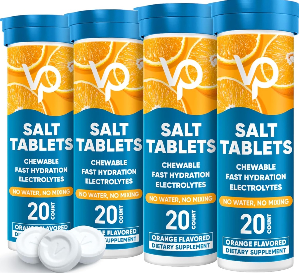 Girişim Pal Chewable Electrolyte Tabletleri, 80 Kont Hızlı-Dissolve Sugar-Free Stick Salt Tabletler - Hızlı Hydration, Açık Koşu, Yürüyüş, Spor | Keto & Vegan Dostu | 4 Pack