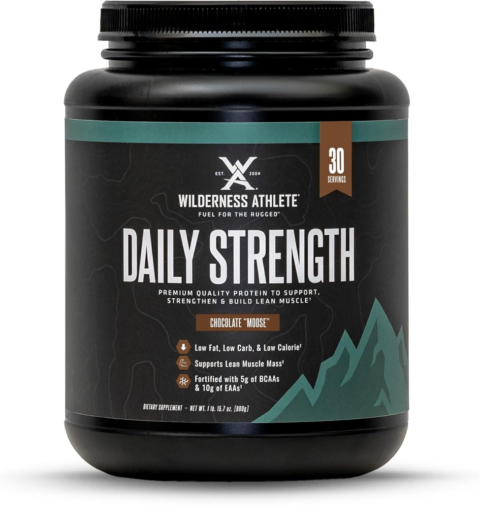 Wilderness Athlete - Daily Strength Premium Protein | Whey Protein Toz for Women & Men - Lean Muscle için En İyi Protein Tozu - Whey Protein Isolate (Chocolate Moose) ile Temiz Protein Tozu