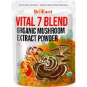 Ellie'nin En İyi 7 Mushroom Toz Taklitasyonu Organik 114 Yüksek Potency Double Extracted Cordyceps, Reishi, Türkiye Tail, Chaga, Lion's Mane - 4oz