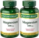 Nature's Bounty Magnezyum, Bone and Muscle Health, Tabletler, 500 Mg, 200 Ct (Pack of 2)