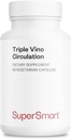 Supersmart - Triple Vino Circulation (High Potency) - 3in-1 Formula - Red Vine Leaf Extract - Grape Seed & Marc | Vegan & Gluten Free - 60 Veg Capsules