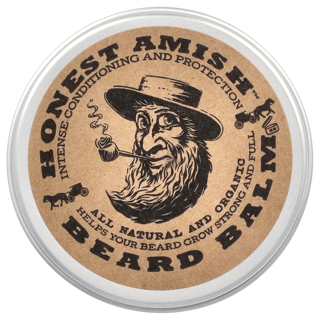 Dürüst Amish Beard Balm Leave-in Durumer - Sadece Doğal ve Organik Malzemeler ile yapılır - 2 Ounce Tin