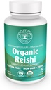 Organik Reishi Mushroom Capsules - 1.000 mg Potency - Stres Yardımı, Kalp Sağlığı ve Immunity - Non-GMO, Vegan, 60 Kont (30 Hizmet)