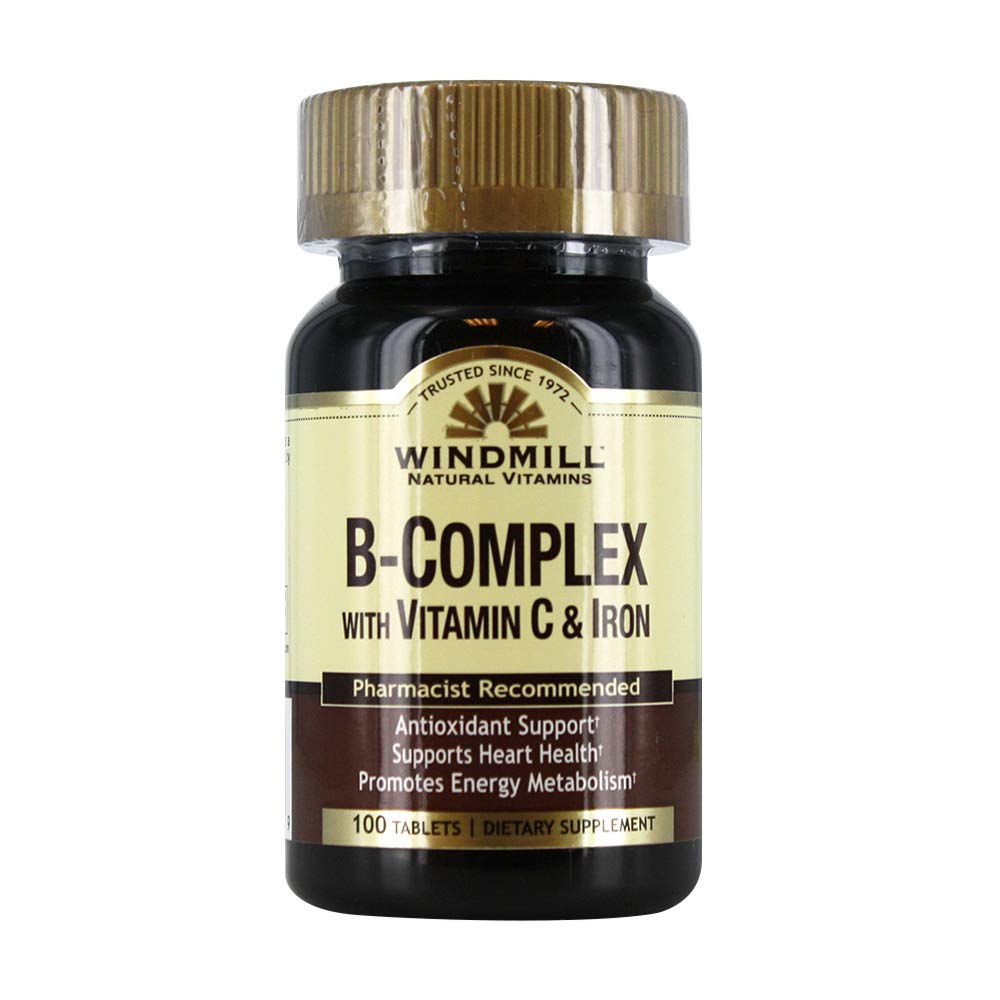 Windmill B-Complex Tabletleri C ve Iron Supplement ile - 100 Ea