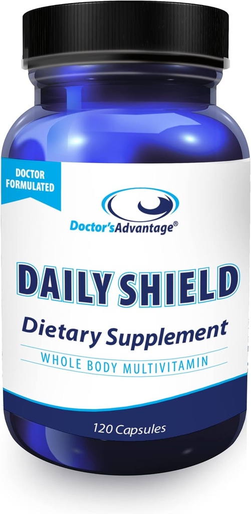 Doktor'un Avantajı Daily Shield Multivitamin with Green Tea Extract & Bilberry | 120 Non-GMO Capsule Antioksi Supplement to Fight Free Radikal Hasar & Support Immune System