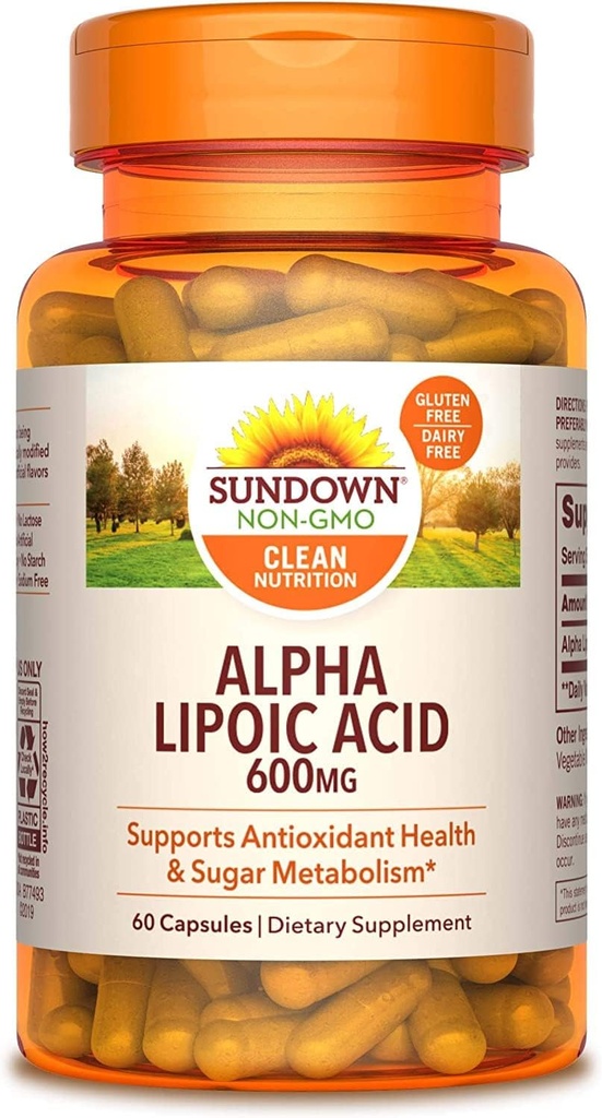 Sundown Naturals Super Alfa Lipoic Acid 600 mg Capsules