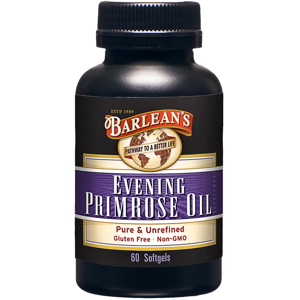 Barlean's Eveningrose Oil Softgels with Gamma-Linolenic Acid (GLA) - Non-GMO, Gluten-Free - 60-Softgels