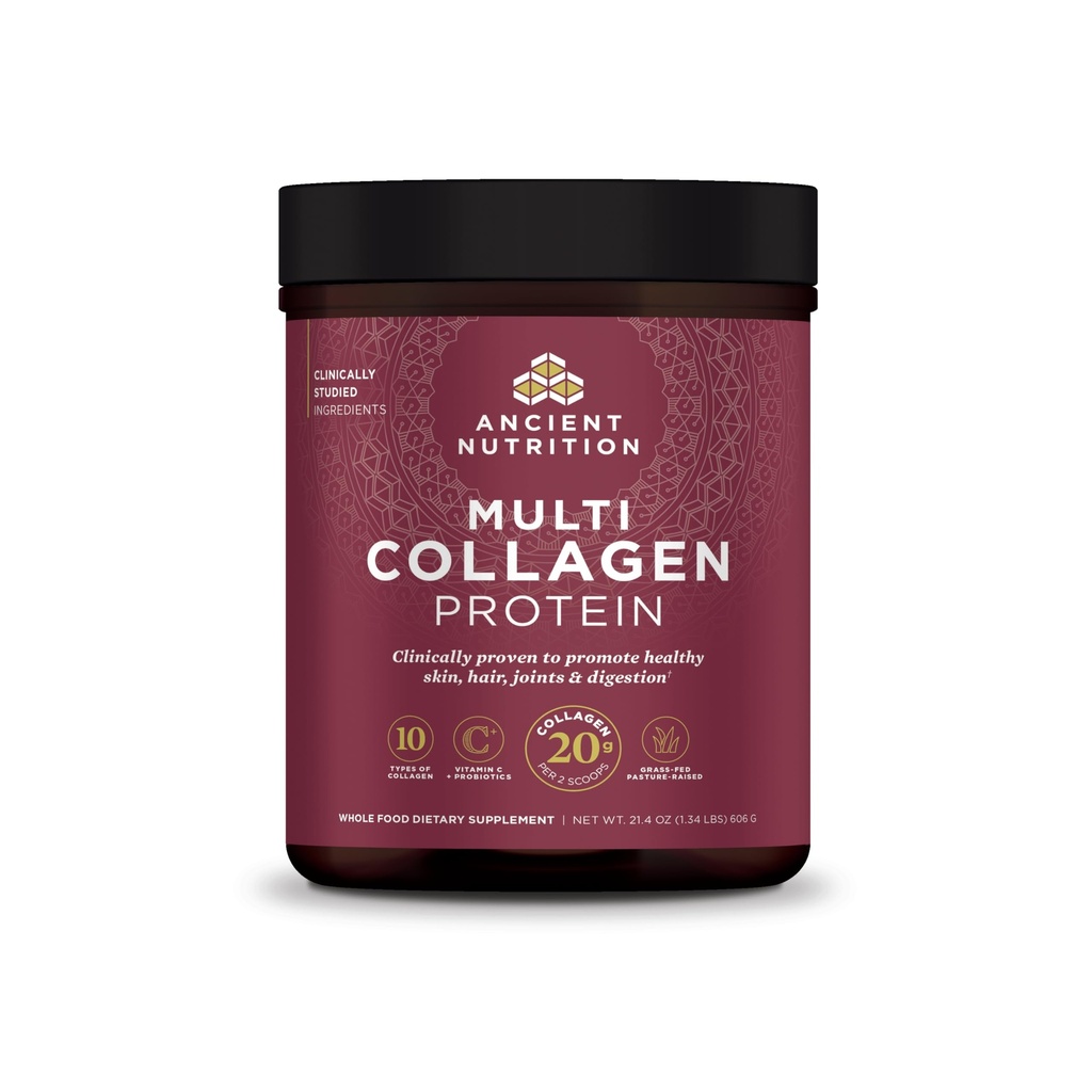 Eski Beslenme Kolajn, Toz, Multi Collagen Protein, Kadınlar ve Erkekler, C vitamini, Probiyotikler, Hydrolyzed Collagen, Supports Skin, Ortaklar, Gut Health, Unflavored, 60 Hizmetler